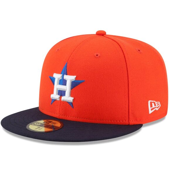 Houston Astros New Era Orange/Navy Alternate On-Field Fitted Hat - Men's - Picture 3 of 6